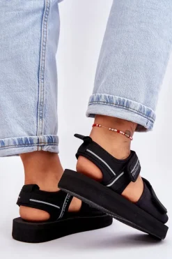 Damskie Sandały Na Rzepy Big Star LL274784 Czarne