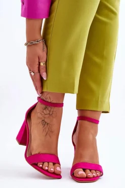 Damskie Sandały Na Stabilnym Słupku Fuksja Lavissa