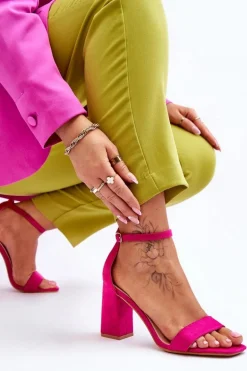 Damskie Sandały Na Stabilnym Słupku Fuksja Lavissa