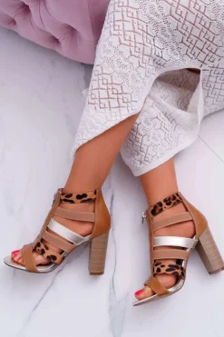 Damskie Sandały Na Słupku Eleganckie Zamek Z Przodu Rahel