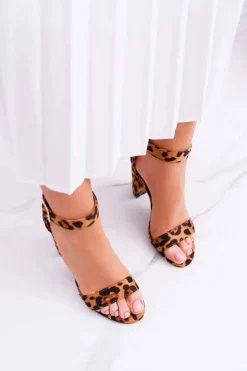 Damskie Sandały Na Słupku W Panterkę Serenity