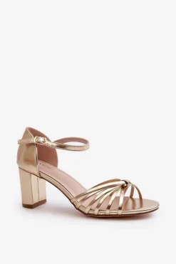 Damskie Sandały Na Słupku Złote Pyrrette