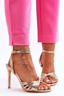 Damskie Sandały Na Szpilce Złote My Darling
