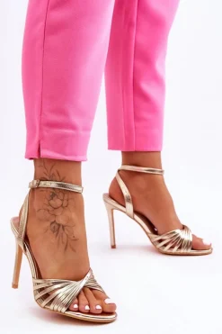 Damskie Sandały Na Szpilce Złote My Darling