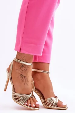 Damskie Sandały Na Szpilce Złote My Darling