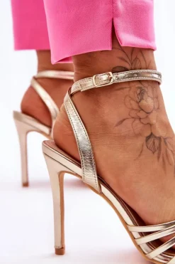 Damskie Sandały Na Szpilce Złote My Darling