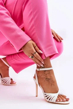 Damskie Sandały Na Szpilce Białe My Darling