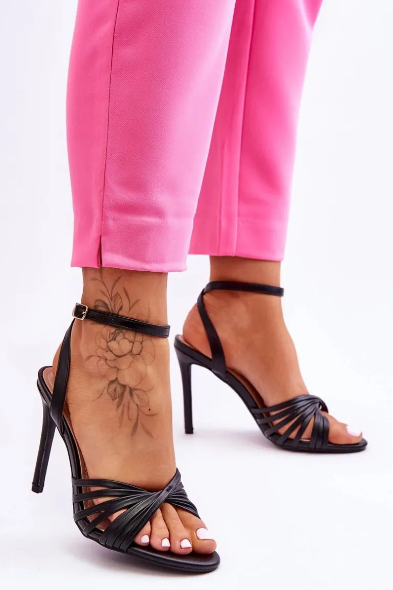 Damskie Sandały Na Szpilce Czarne My Darling