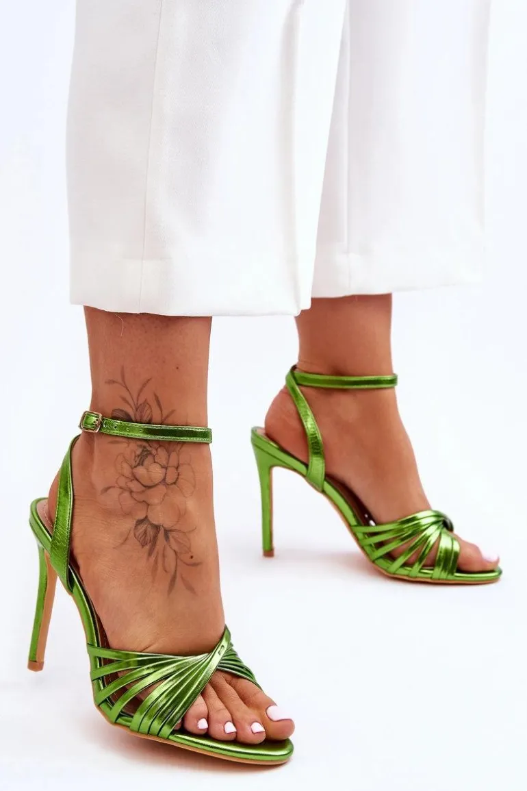 Damskie Sandały Na Szpilce Zielone My Darling