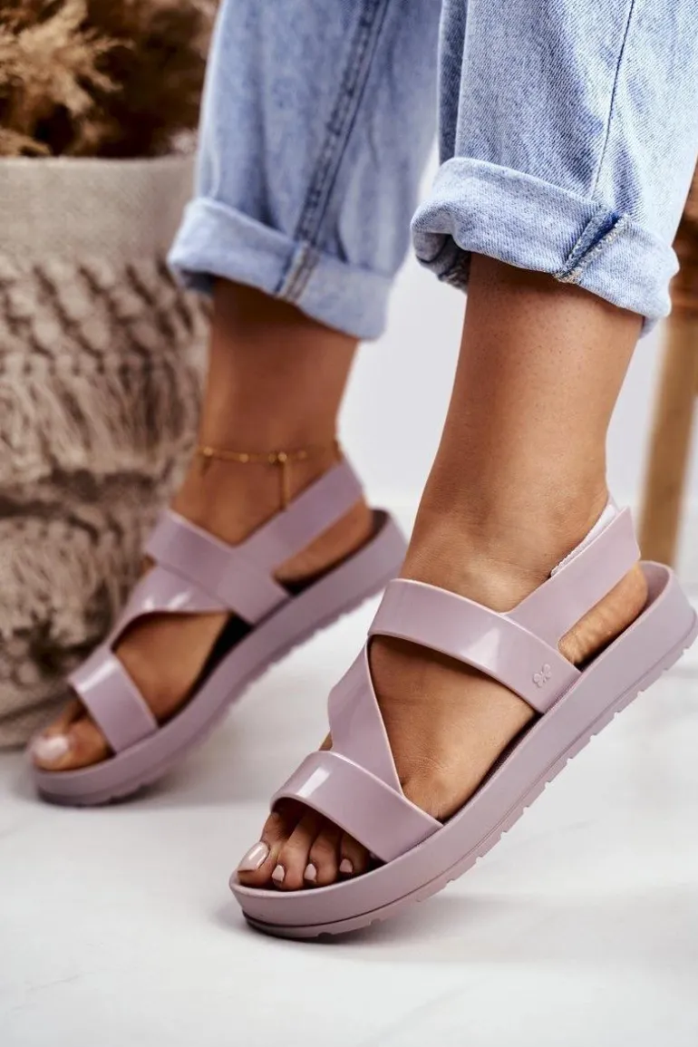 Damskie Sandały Pachnące Gumowe ZAXY Beżowe DD285066