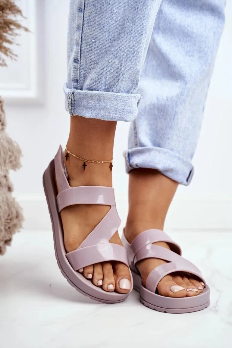 Damskie Sandały Pachnące Gumowe ZAXY Beżowe DD285066