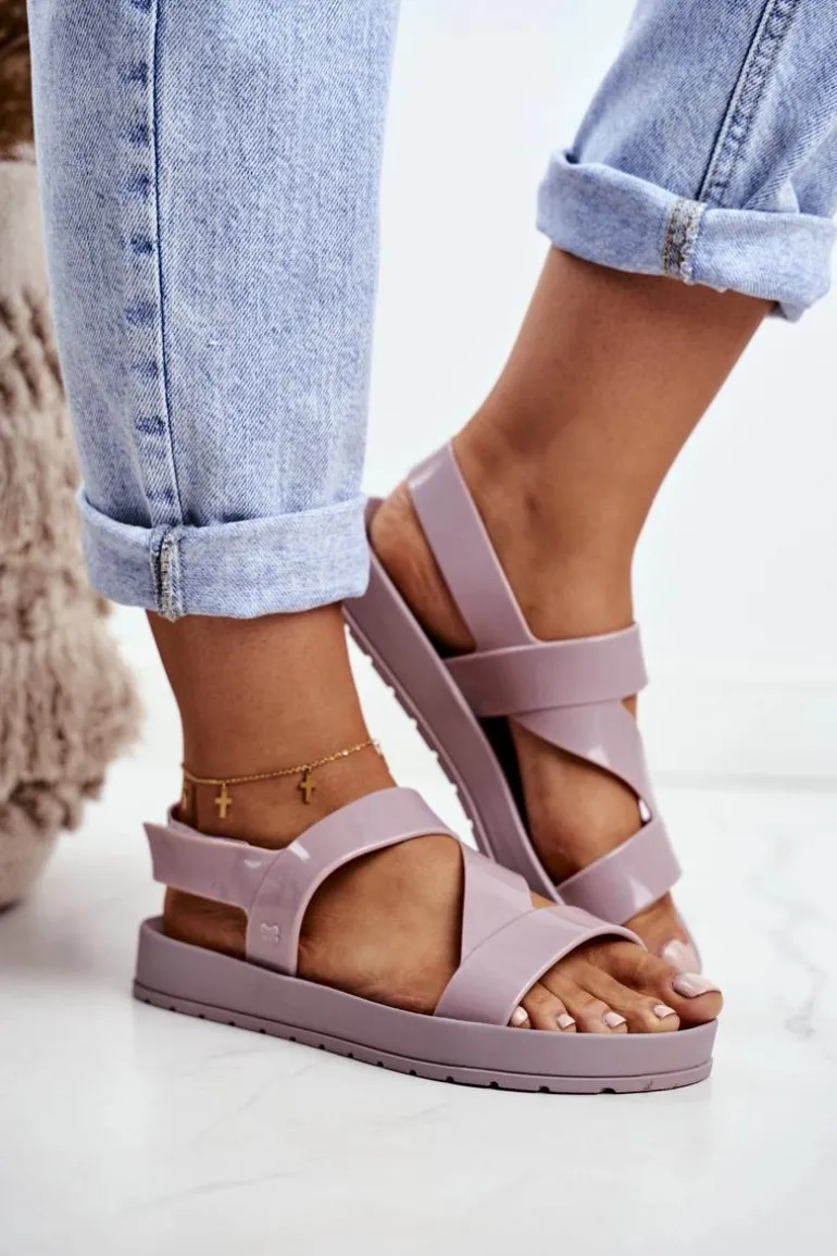 Damskie Sandały Pachnące Gumowe ZAXY Beżowe DD285066