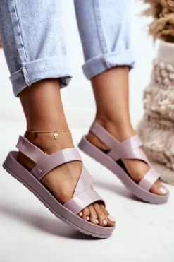 Damskie Sandały Pachnące Gumowe ZAXY Beżowe DD285066