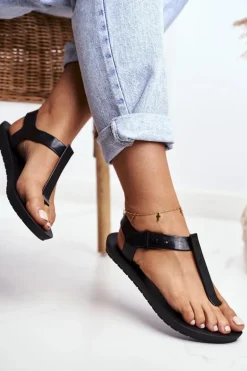 Damskie Sandały Pachnące Gumowe ZAXY Czarne DD285039