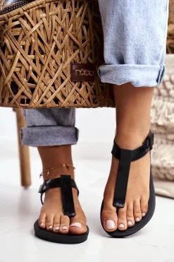 Damskie Sandały Pachnące Gumowe ZAXY Czarne DD285039