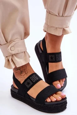 Damskie Sandały Wsuwane Big Star LL274856 Czarne