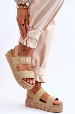 Damskie Sandały Wsuwane Big Star LL274858 Beżowe