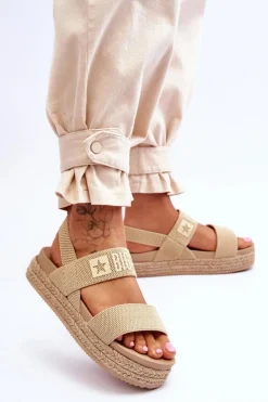 Damskie Sandały Wsuwane Big Star LL274858 Beżowe