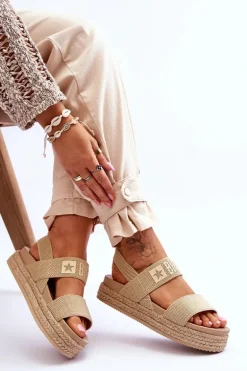 Damskie Sandały Wsuwane Big Star LL274858 Beżowe