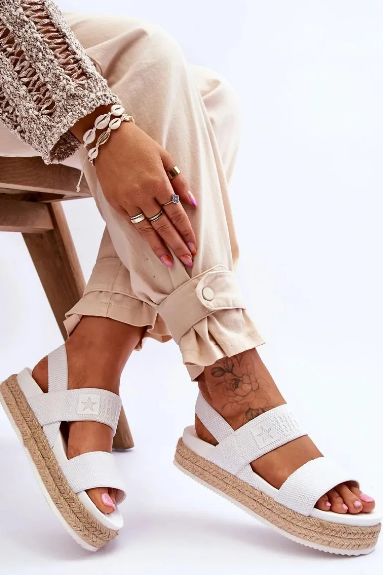 Damskie Sandały Wsuwane Big Star LL274857 Białe