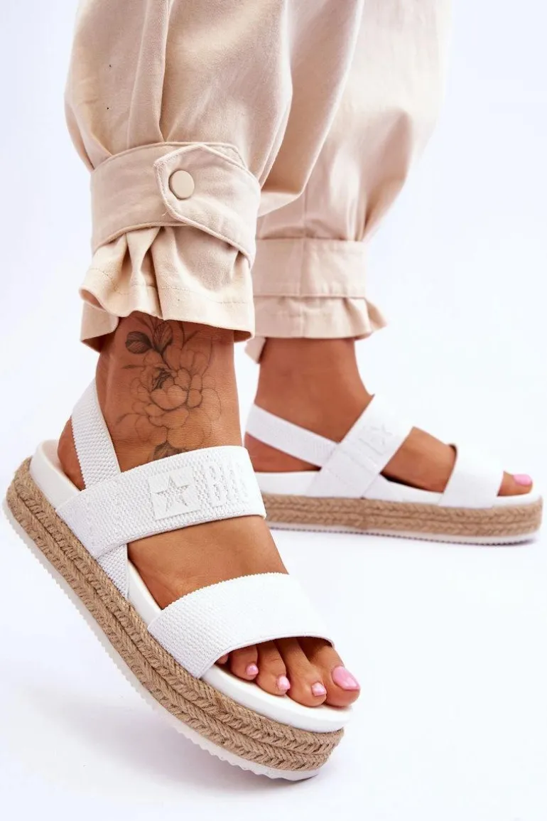 Damskie Sandały Wsuwane Big Star LL274857 Białe