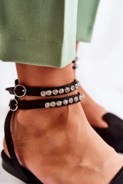 Damskie Sandały Z Noskiem W Szpic Czarne Amisha