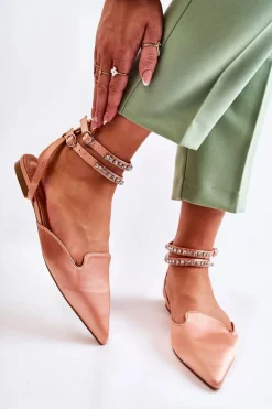 Damskie Sandały Z Noskiem W Szpic Różowe Amisha