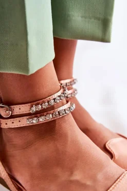 Damskie Sandały Z Noskiem W Szpic Różowe Amisha