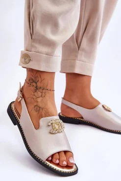 Damskie Sandały Z Ozdobą S.Barski KV-2775-49 Różowo-Złote