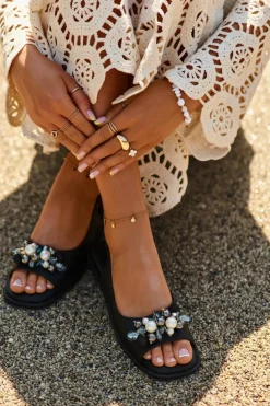 Damskie Sandały Z Ozdobami S.Barski KV27-004 Czarne