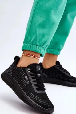 Damskie Siateczkowe Buty Sportowe Memory Foam System Big Star LL274662 Czarne