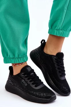 Damskie Siateczkowe Buty Sportowe Memory Foam System Big Star LL274662 Czarne