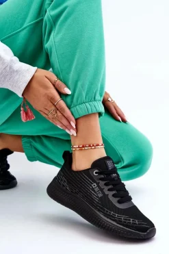 Damskie Siateczkowe Buty Sportowe Memory Foam System Big Star LL274662 Czarne