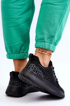 Damskie Siateczkowe Buty Sportowe Memory Foam System Big Star LL274662 Czarne