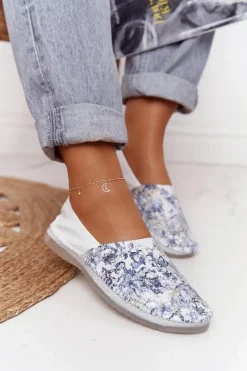 Damskie Skórzane Baleriny Maciejka Białe 01930-85