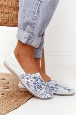 Damskie Skórzane Baleriny Maciejka Białe 01930-85