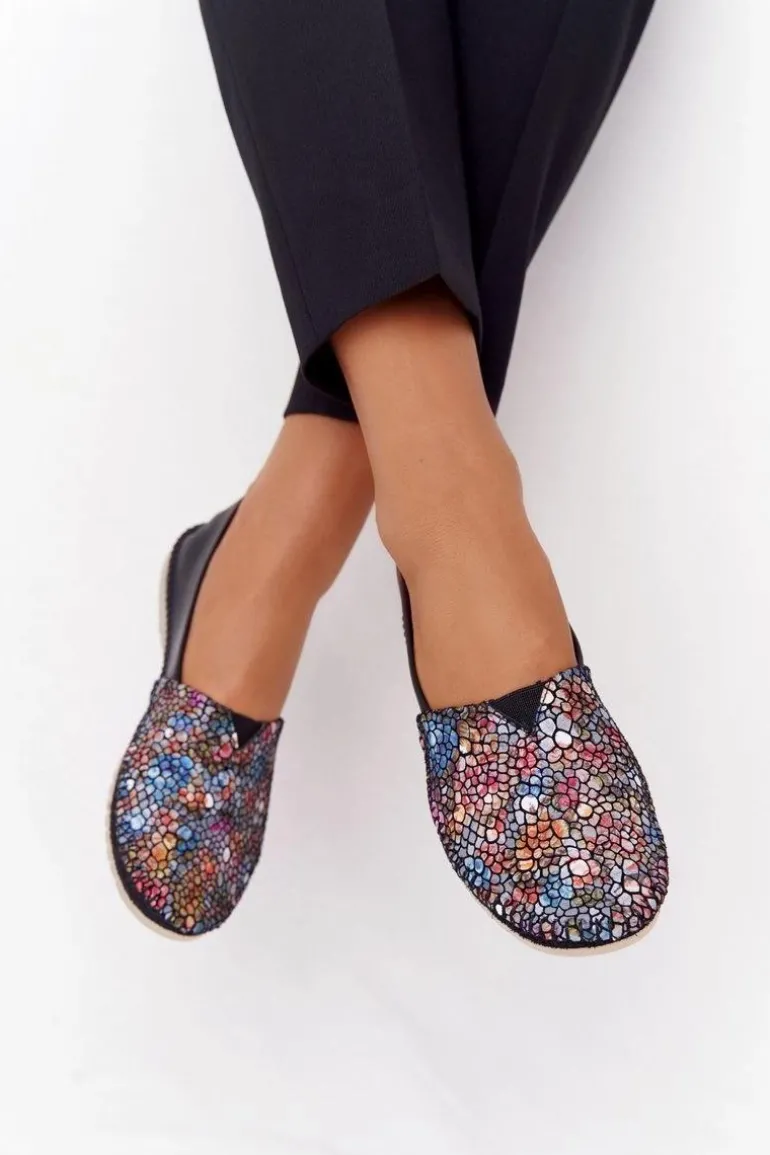 Damskie Skórzane Baleriny Maciejka 01930-87 Czarne