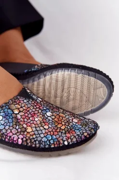 Damskie Skórzane Baleriny Maciejka 01930-87 Czarne