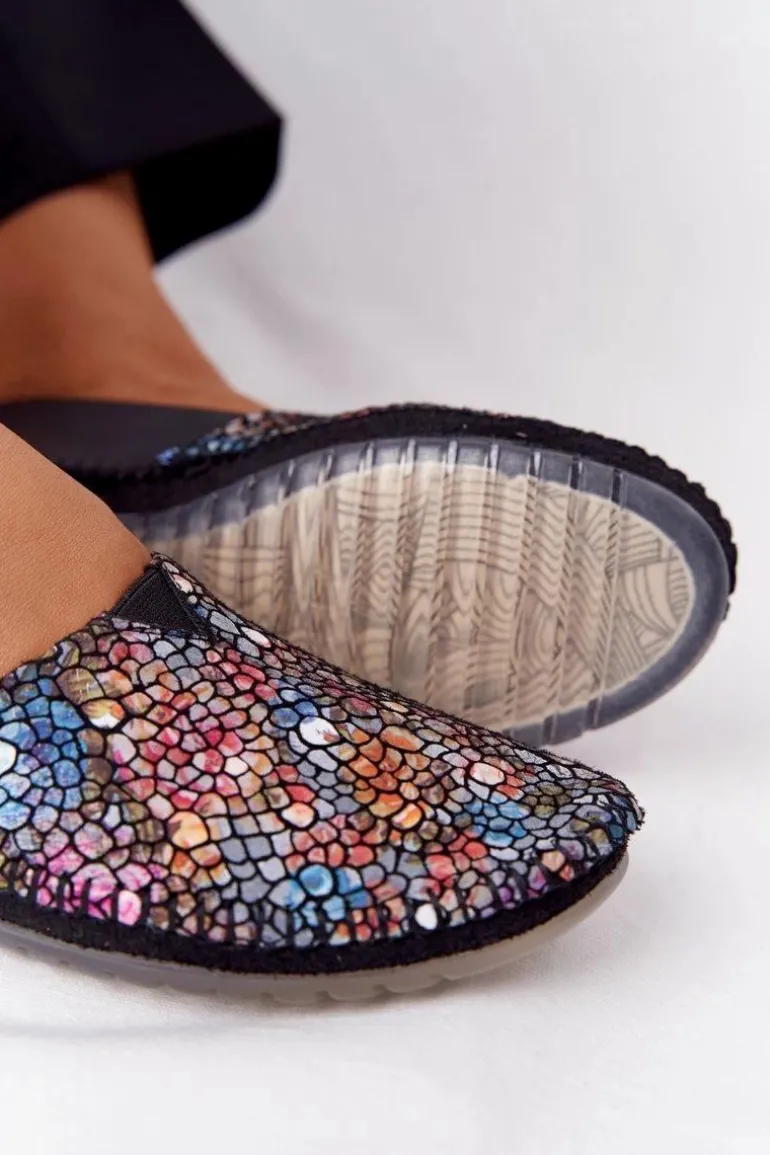 Damskie Skórzane Baleriny Maciejka 01930-87 Czarne