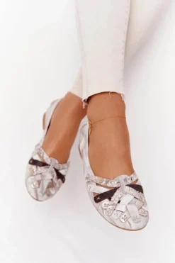 Damskie Skórzane Baleriny Maciejka 01358-44 Brudny Beż