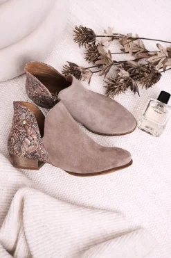 Damskie Skórzane Botki Maciejka Beżowe 04091-04