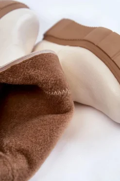 Damskie Skórzane Botki Na Platformie Jasnobeżowe Jenefer