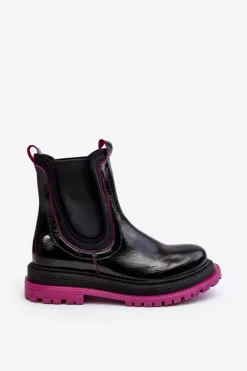 Damskie Skórzane Botki Sztyblety Maciejka 06199 Czarne