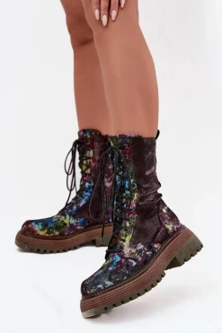 Damskie Skórzane Botki Workery Maciejka 06203-39 Multikolor