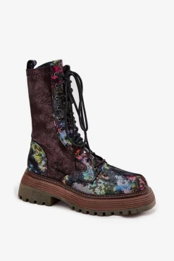 Damskie Skórzane Botki Workery Maciejka 06203-39 Multikolor