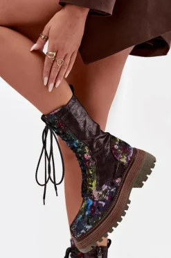 Damskie Skórzane Botki Workery Maciejka 06203-39 Multikolor