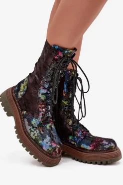Damskie Skórzane Botki Workery Maciejka 06203-39 Multikolor