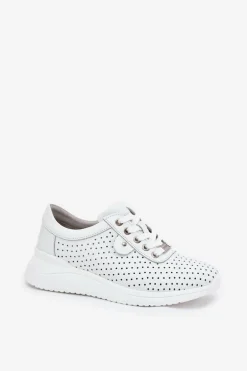 Damskie Skórzane Buty Sportowe Vinceza 79532 Białe