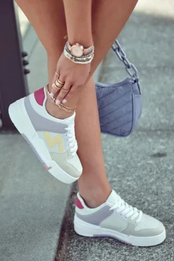 Damskie Skórzane Buty Sportowe Beżowe Francis