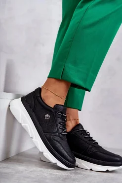 Damskie Skórzane Buty Sportowe Czarne Camrose